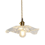 Suspension élégante en verre transparent à motif floral