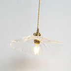 Suspension élégante en verre transparent à motif floral