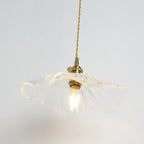 Suspension élégante en verre transparent à motif floral