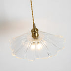 Suspension élégante en verre transparent à motif floral
