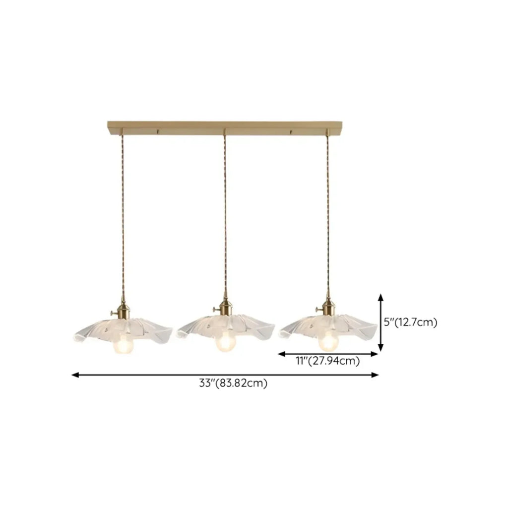 Suspension élégante en verre transparent à motif floral