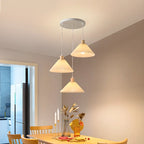 Suspension de cuisine moderne en tissu plissé beige