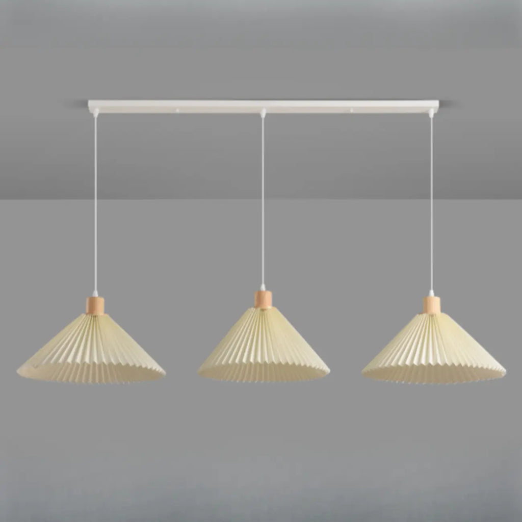 Suspension de cuisine moderne en tissu plissé beige