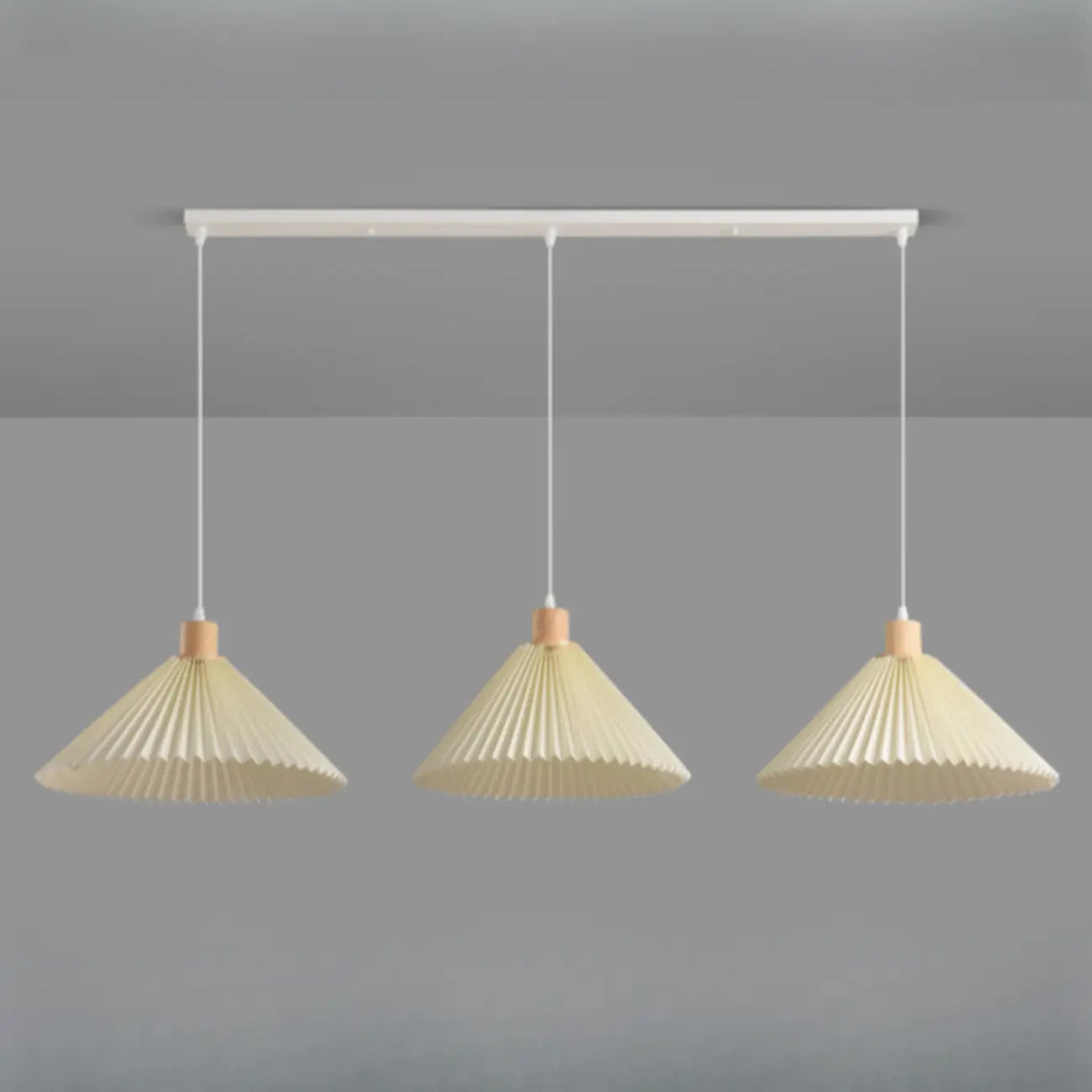 Suspension de cuisine moderne en tissu plissé beige