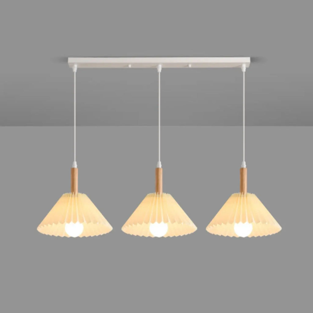 Suspension de cuisine moderne en tissu plissé beige