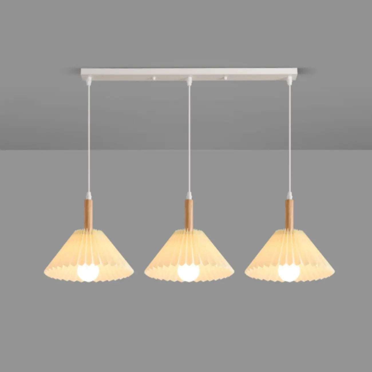 Suspension de cuisine moderne en tissu plissé beige