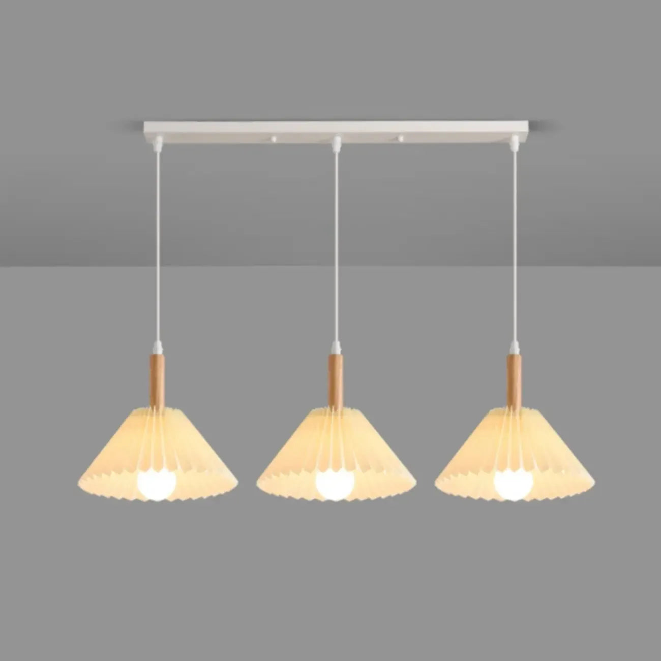 Suspension de cuisine moderne en tissu plissé beige