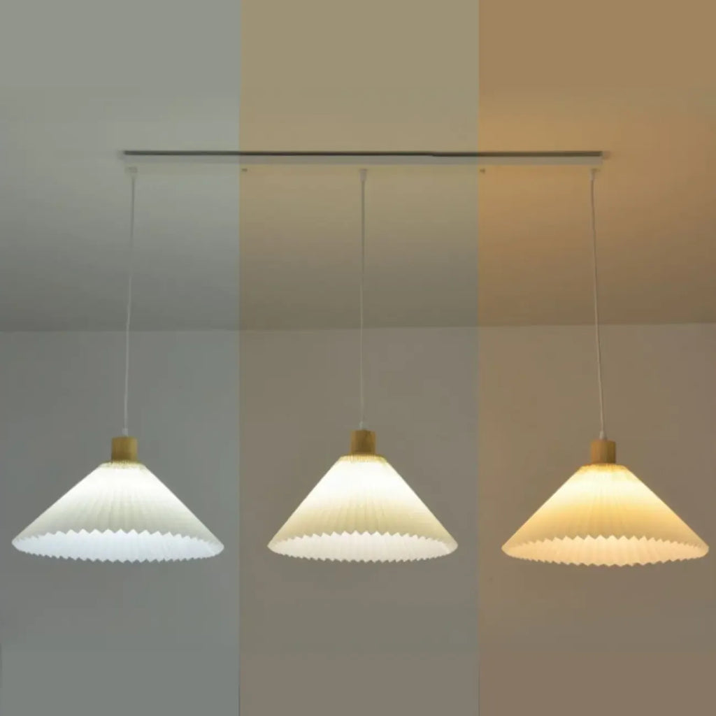 Suspension de cuisine moderne en tissu plissé beige