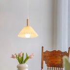 Suspension de cuisine moderne en tissu plissé beige