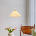 Suspension de cuisine moderne en tissu plissé beige