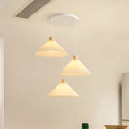 Suspension de cuisine moderne en tissu plissé beige
