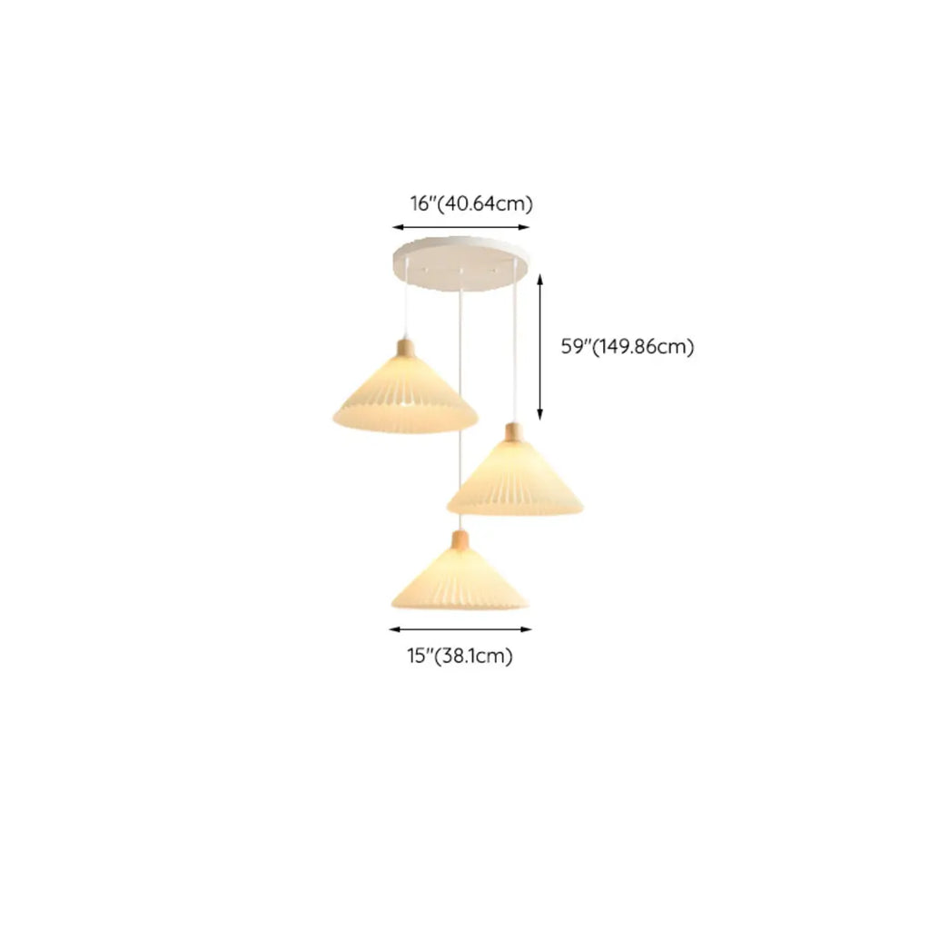 Suspension de cuisine moderne en tissu plissé beige