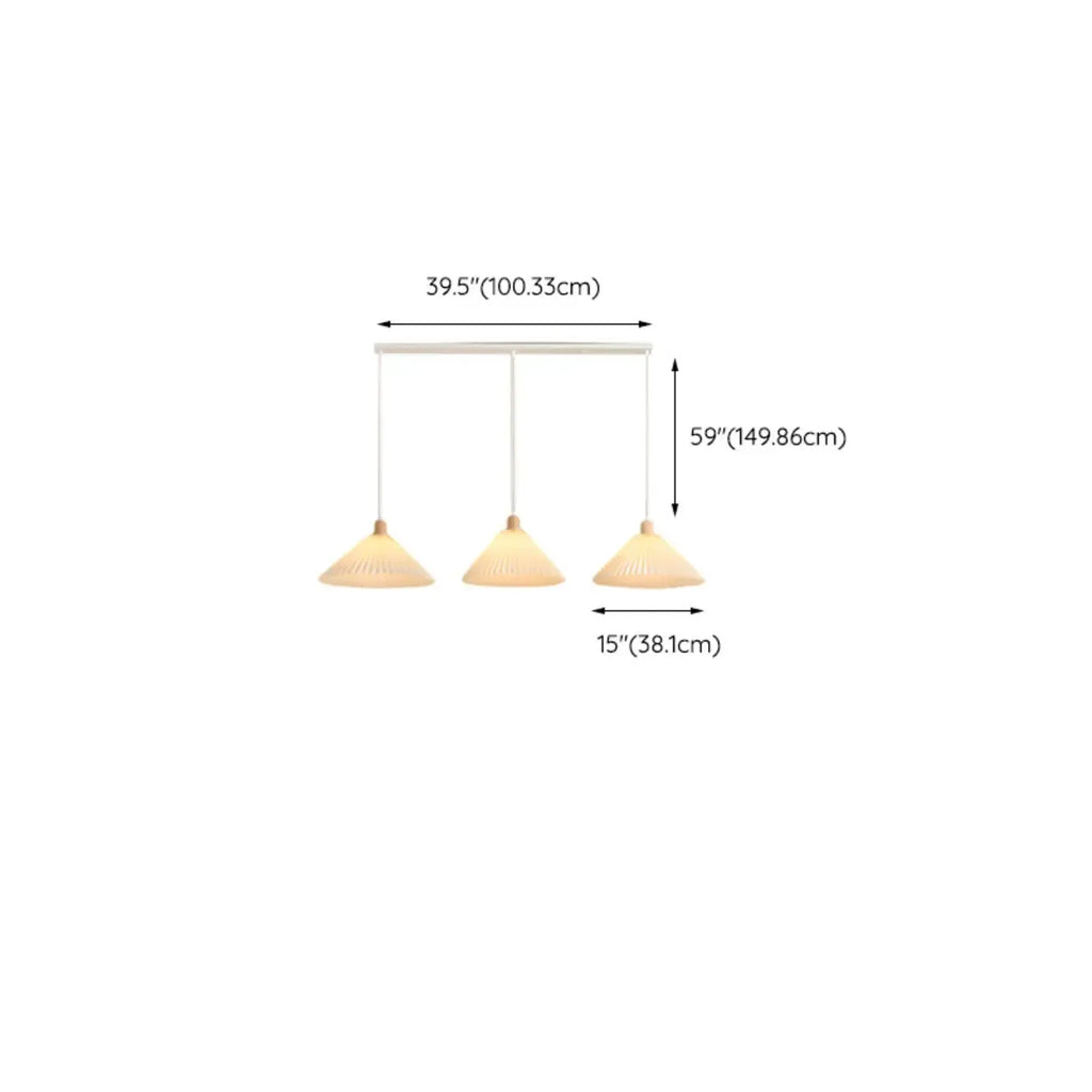 Suspension de cuisine moderne en tissu plissé beige