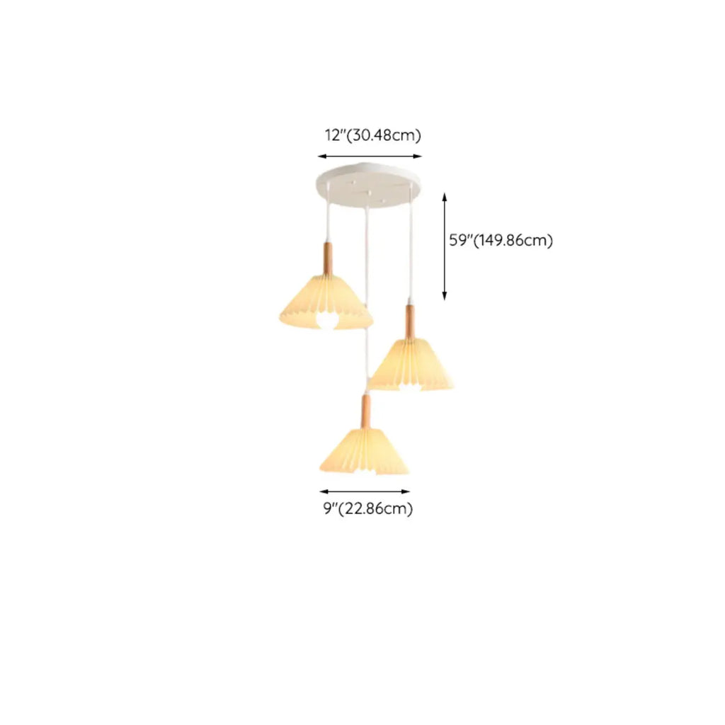 Suspension de cuisine moderne en tissu plissé beige