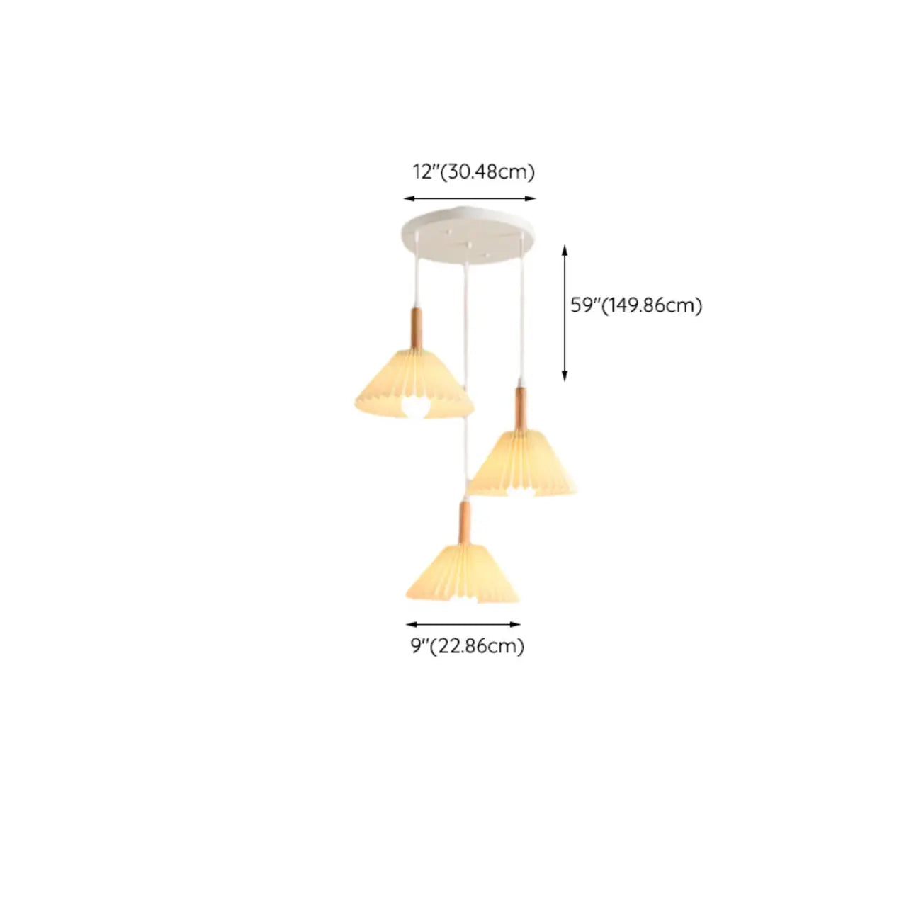 Suspension de cuisine moderne en tissu plissé beige