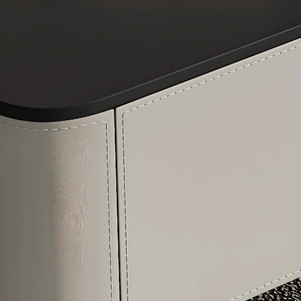 Table basse carrée noire moderne avec tiroirs pour salon