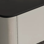 Table basse carrée noire moderne avec tiroirs pour salon