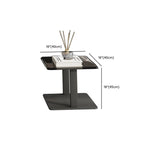Table basse carrée noire moderne avec tiroirs pour salon