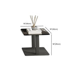 Table basse carrée noire moderne avec tiroirs pour salon
