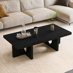 Table basse rectangulaire minimaliste en bois noir pour salon