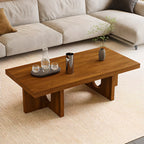 Table basse rectangulaire minimaliste en bois noir pour salon