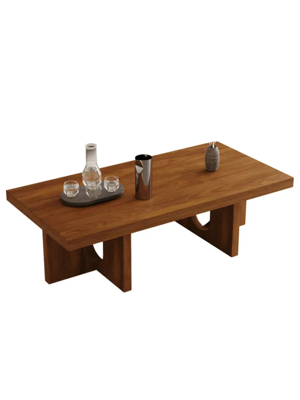 Table basse rectangulaire minimaliste en bois noir pour salon