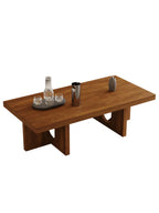 Table basse rectangulaire minimaliste en bois noir pour salon