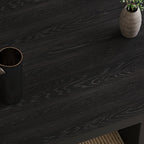Table basse rectangulaire minimaliste en bois noir pour salon