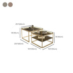 Table basse gigogne moderne en verre noir avec rangement