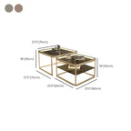 Table basse gigogne moderne en verre noir avec rangement