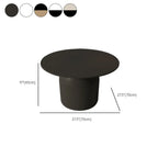 Table basse ronde minimaliste blanche avec plateau en pierre