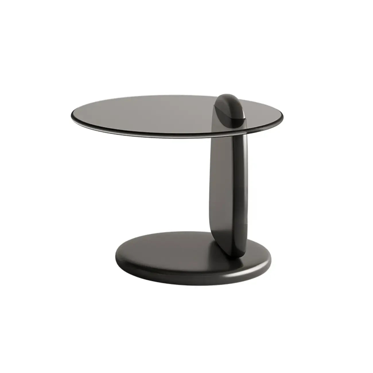 Table basse ronde moderne en verre avec piédestal