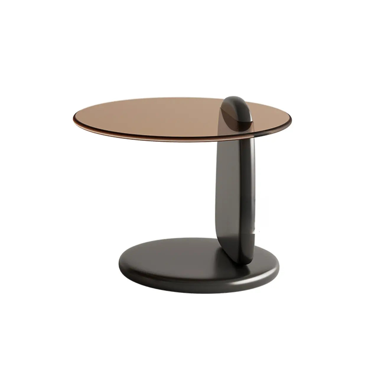 Table basse ronde moderne en verre avec piédestal