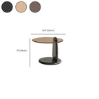 Table basse ronde moderne en verre avec piédestal