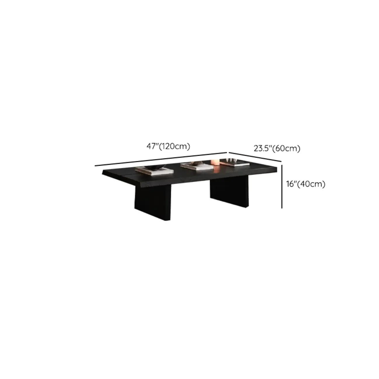 Table basse rectangulaire moderne en frêne avec piètement traîneau