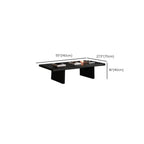 Table basse rectangulaire moderne en frêne avec piètement traîneau