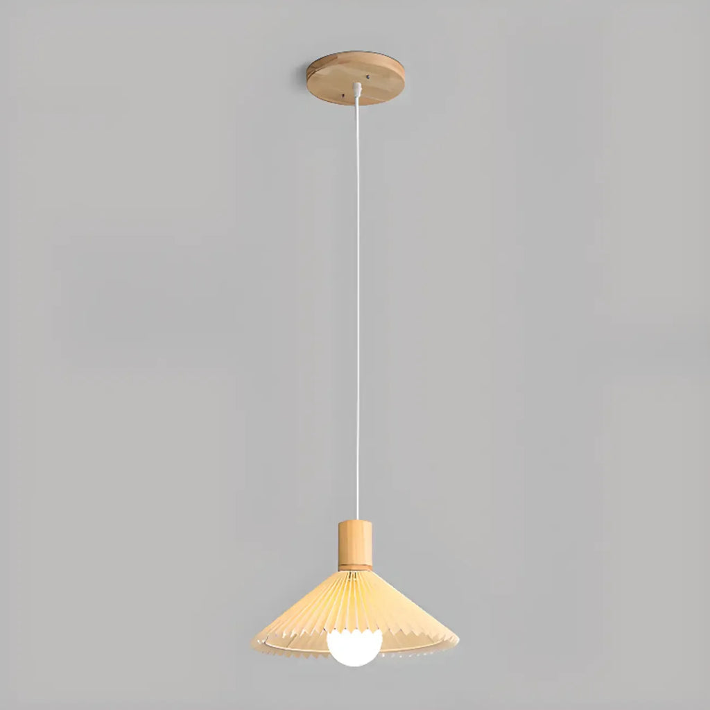 Suspension plissée beige moderne pour salle à manger