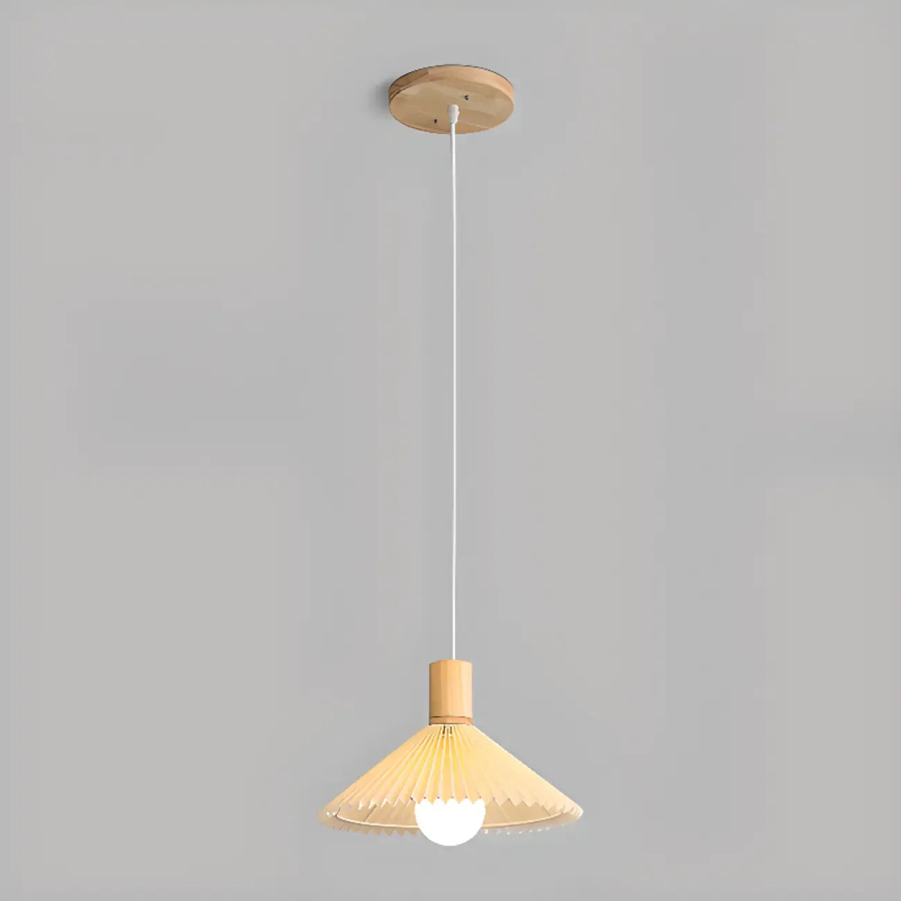 Suspension plissée beige moderne pour salle à manger