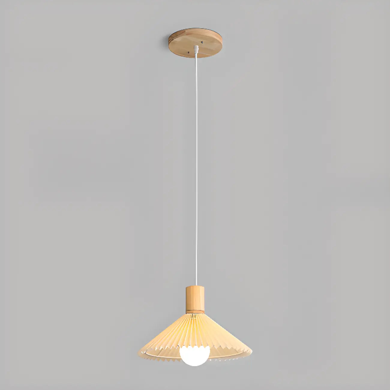 Suspension plissée beige moderne pour salle à manger