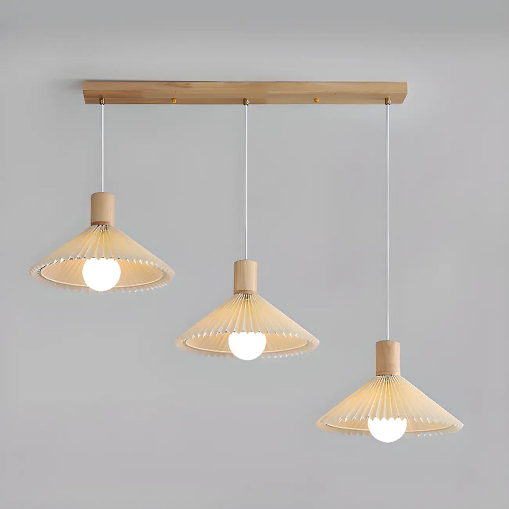 Suspension plissée beige moderne pour salle à manger