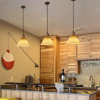 Suspension plissée beige moderne pour salle à manger