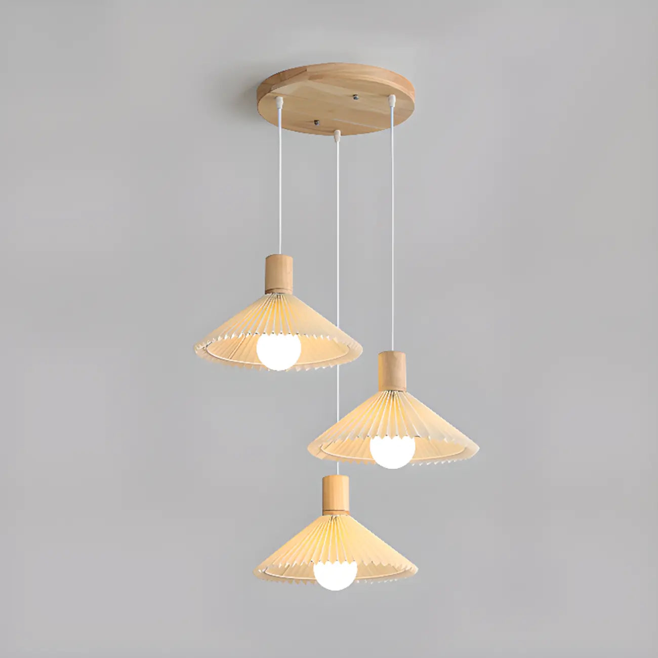 Suspension plissée beige moderne pour salle à manger
