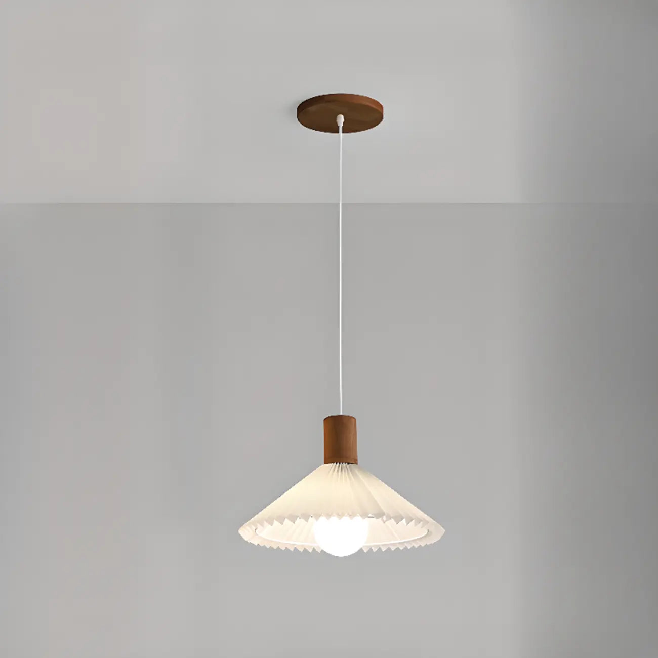 Suspension plissée beige moderne pour salle à manger