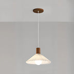 Suspension plissée beige moderne pour salle à manger