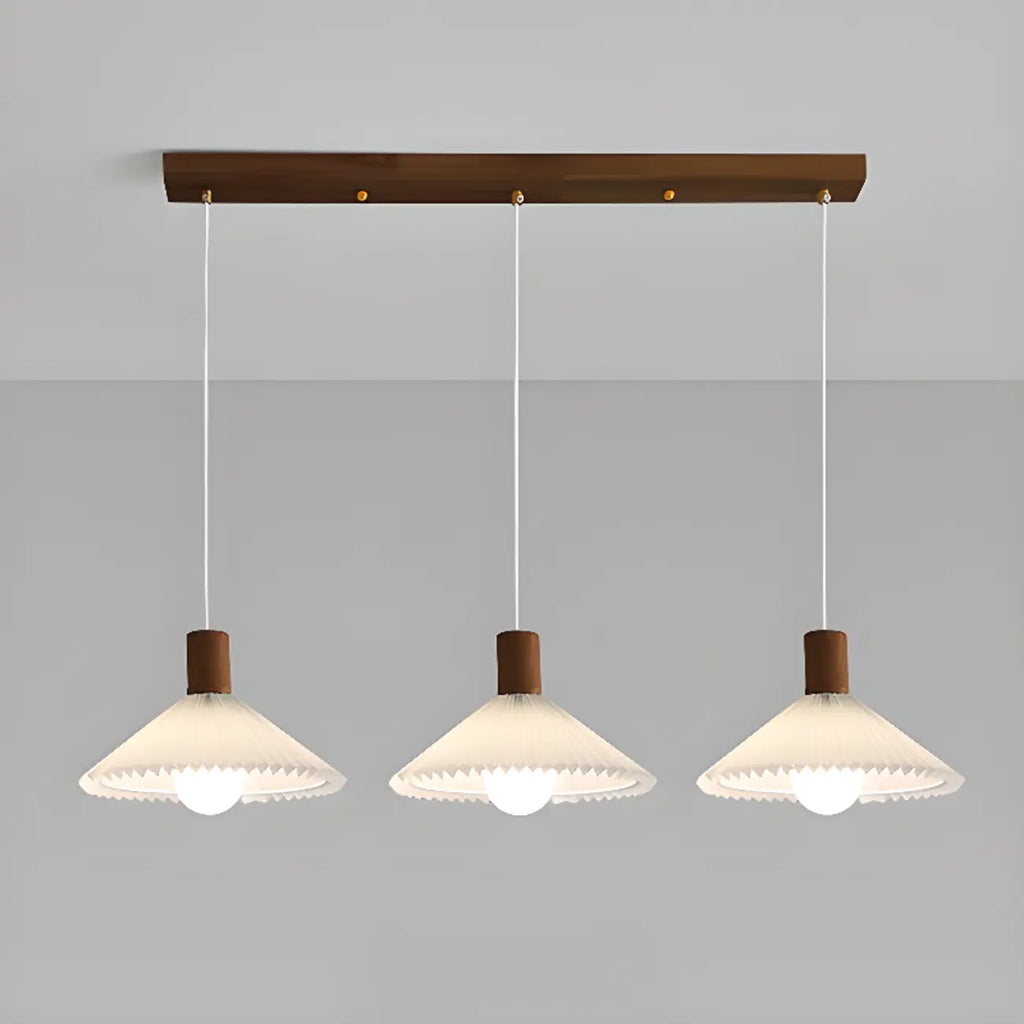 Suspension plissée beige moderne pour salle à manger