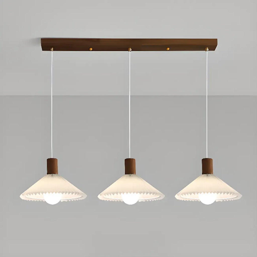 Suspension plissée beige moderne pour salle à manger