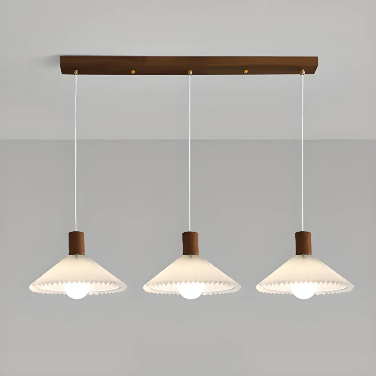 Suspension plissée beige moderne pour salle à manger
