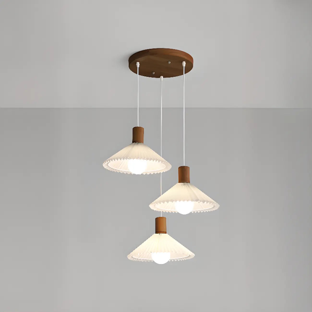 Suspension plissée beige moderne pour salle à manger