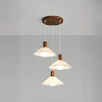 Suspension plissée beige moderne pour salle à manger