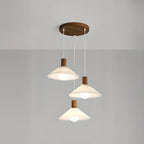 Suspension plissée beige moderne pour salle à manger
